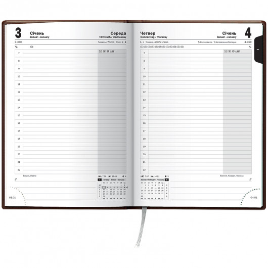 Щоденник 2026 Стандарт LaFontaine, сліпе тиснення, коньячний Brunnen — фото 4