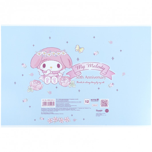 Тетрадь для рисования, 12 лист., скоба, УФ лак + глитер, Hello Kitty-3 (HK25-241-3) Kite - фото 10