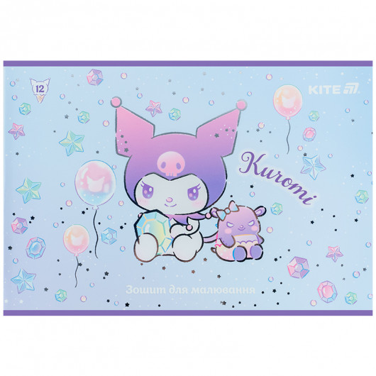 Тетрадь для рисования, 12 лист., скоба, фольга + УФ лак, Hello Kitty-2 (HK25-241-2) Kite - фото 10