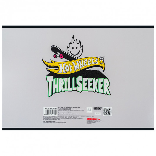Зошит для малювання, 24 арк., скоба, гібр. лак + УФ лак, Hot Wheels (HW25-242) Kite - фото 10