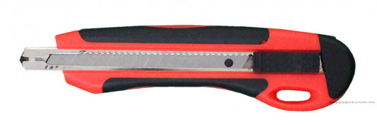 Ніж канцелярський малий 9мм., металева напрямна, прогумований ергономічний корпус NORMA — фото 4