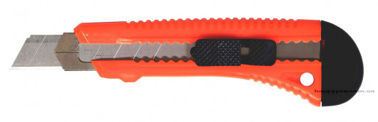 Нож канцелярский большой 18мм., метал. направляющая, пластиковый корпус NORMA - фото 4