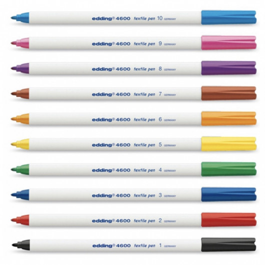 Маркер для маркировки текстиля Textile круглое острие 4600 1мм., набор 10шт./уп., ассорт. Edding - фото 4