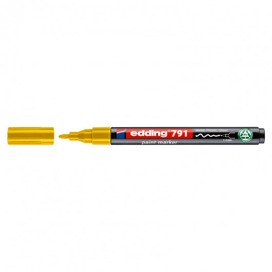 Маркер для маркування усіх поверхонь e-791n, круглий наконечник 1-2мм., жовт. Edding - фото 3