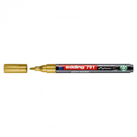 Маркер для маркування усіх поверхонь e-791n, круглий наконечник 1-2мм., золот. Edding - фото 3