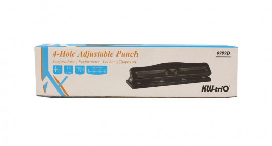 Діркопробивач на 4 отвори, до 10 аркушів (0999D), сірий KW-Trio - фото 4