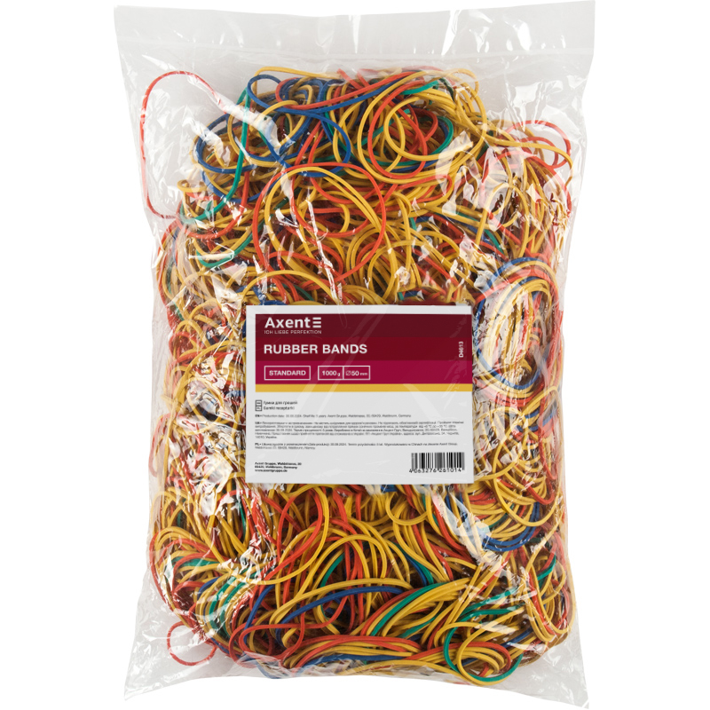 Резинка для денег d=50мм., 1000г. D4613, цвет ассорти Axent Delta - фото 4