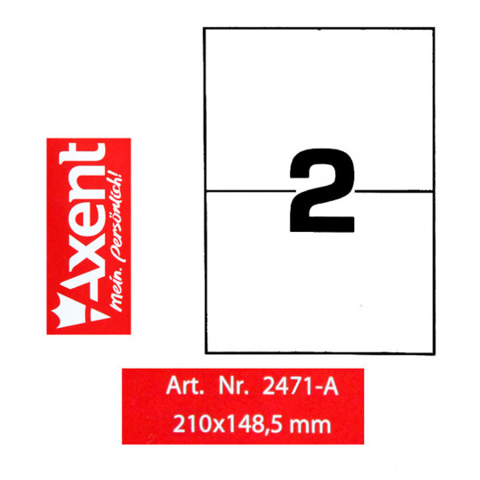 Наклейки (2) 210X148,5мм., 100арк/уп., прямокутні краї Axent - фото 5
