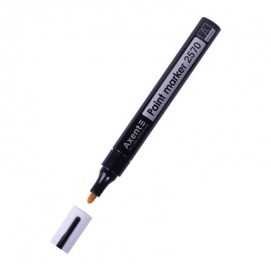Маркер лакуючий Paint 2570-A, 2,4-2,8 мм круглий, чорний Axent - фото 3