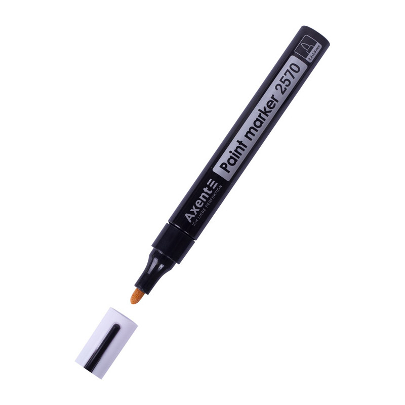 Маркер лакуючий Paint 2570-A, 2,4-2,8 мм круглий, чорний Axent - фото 3