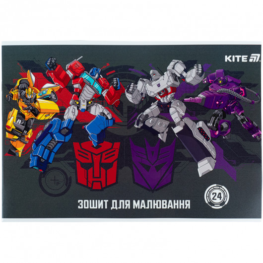 Зошит для малювання, 24 арк., скоба, гібр. лак + УФ лак, Transformers (TF25-242) Kite - фото 11