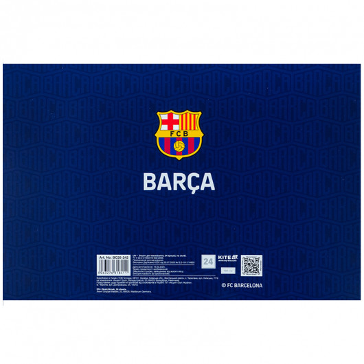 Зошит для малювання, 24 арк., скоба, софт тач + УФ лак, FC Barcelona (BC25-242) Kite - фото 11