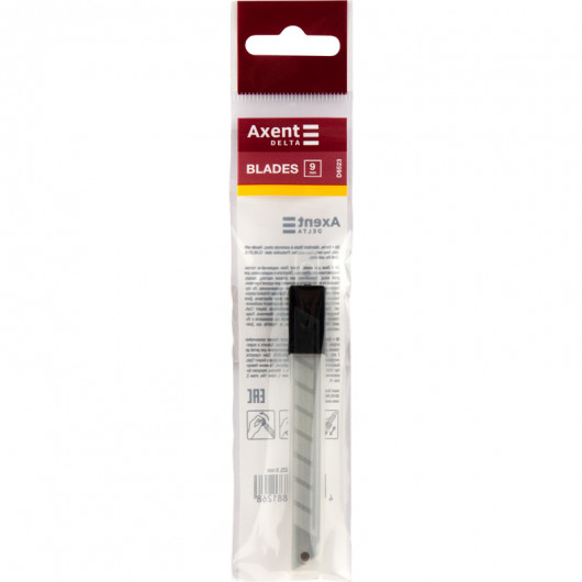 Лезвие сменное для канцелярского ножа 9мм., 10шт./уп. D6523 Axent Delta - фото 3