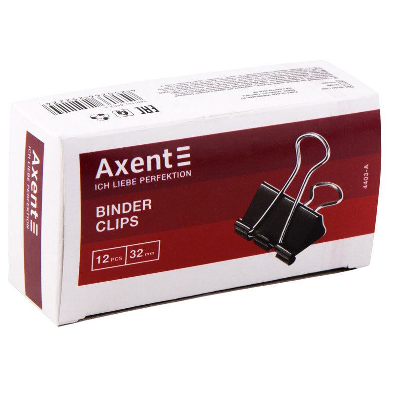 Зажим-биндер 32мм., 12шт./уп., черн. Axent - фото 3