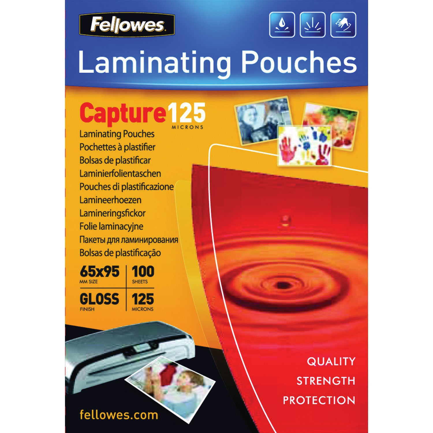 Плівка 65*95мм., 125мкм., глянцева, 100шт./уп. FELLOWES - фото 2