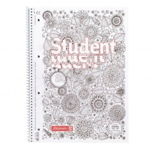 Колледж-блок А4 Premium, клетка, 80 листов, Zenart flowers Brunnen - фото 3