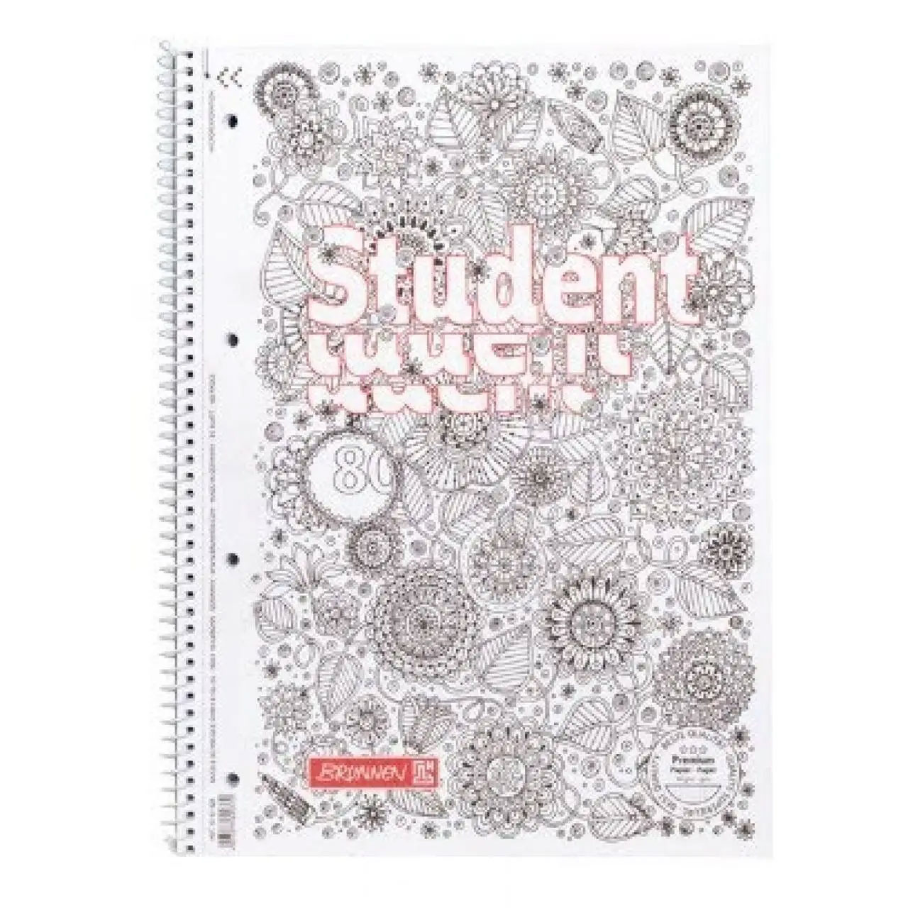 Колледж-блок А4 Premium, клетка, 80 листов, Zenart flowers Brunnen - фото 3