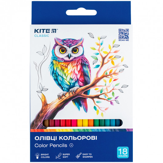 Олівці кольорові, 18 шт. Kite Classic Kite - фото 5