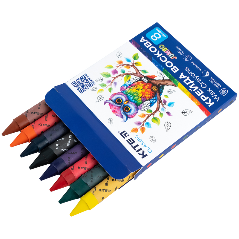 Мел восковой Jumbo, 8 цветов Classic Kite - фото 4