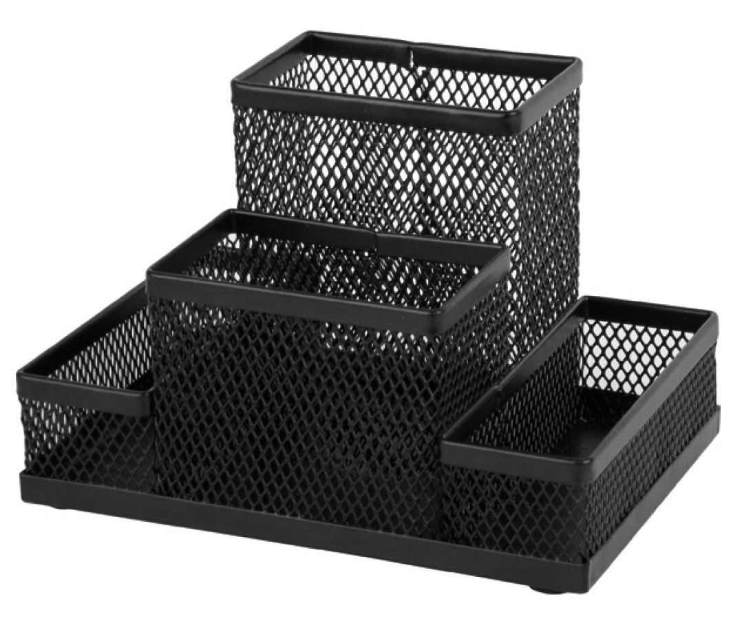 Подставка-органайзер 155x103x100мм., на 4 отделения металлическая, черн. Axent - фото 2