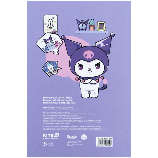 Блокнот, термобиндер А5, 64 лист., Hello Kitty (HK25-193) Kite - фото 5