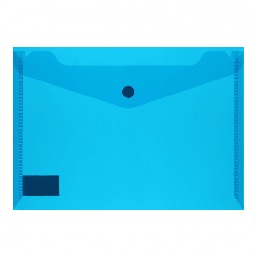 Папка-конверт на кнопці, А5 глянц., напівпрозора, син. BuroMax - фото 3