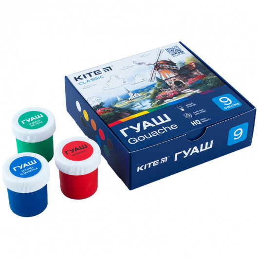 Гуашь 9 цветов., 20 мл Kite Classic (K-072) Kite - фото 6