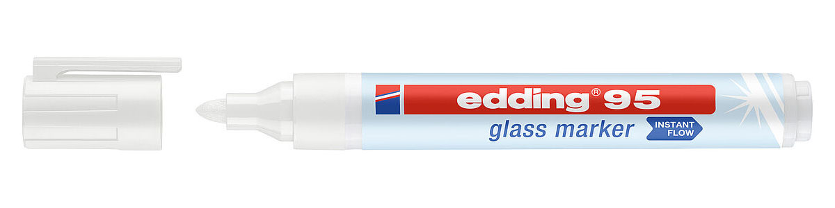 Маркер для стеклянных досок Glass e-95, круглое острие 2-3мм., бел. Edding - фото 7