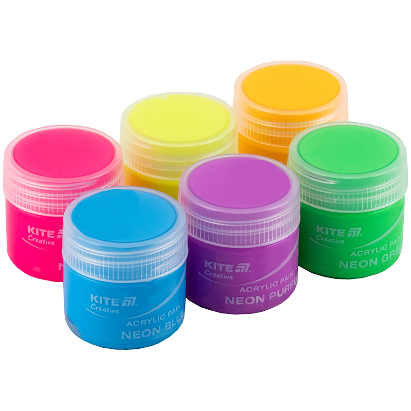 Краски акриловые, 6 неоновых цветов, 20 мл, Kite Creative, 6 (K-274) Kite - фото 7