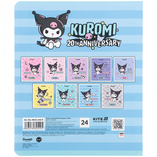 Предметная тетрадь 24 лист., лин. , софт тач+УФ, Hello Kitty, украинс (HK25-240-9) Kite - фото 8