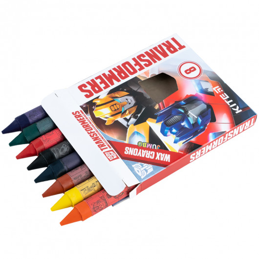 Крейда воскова Jumbo, 8 кольорів Transformers Kite - фото 4