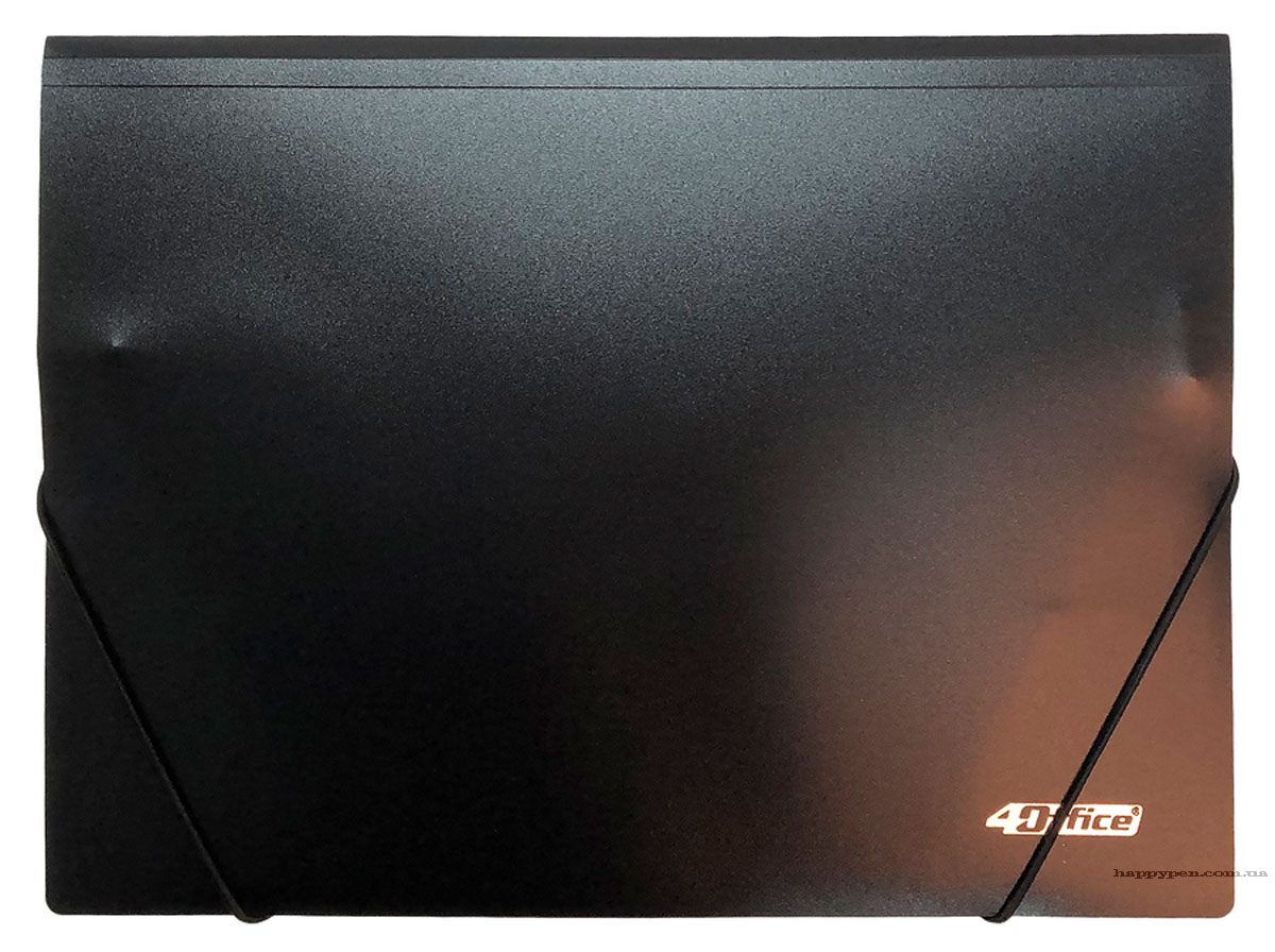 Папка на резинках А4, пластик, черн. 4Office - фото 5