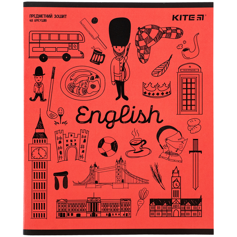 Зошит предметн. 48 арк., лін., гібр лак+УФ,Sketch, англ.мова Kite - фото 8