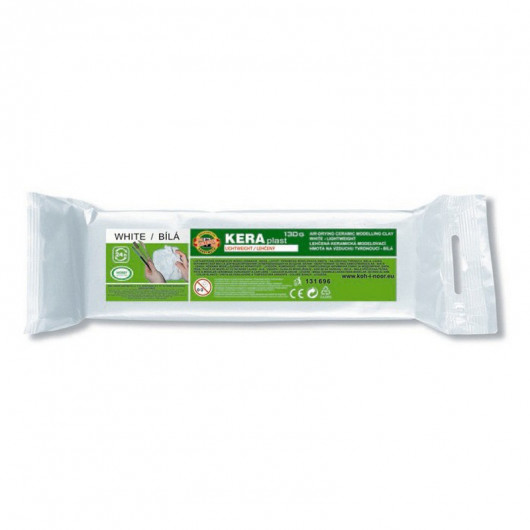 Пластилін скульптурний Keraplast, 130г., на основі натуральної глини, біл. Koh-i-noor - фото 2