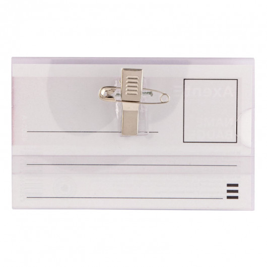 Бейдж горизонтальний 90*55мм., із затиском та шпилькою Axent - фото 4