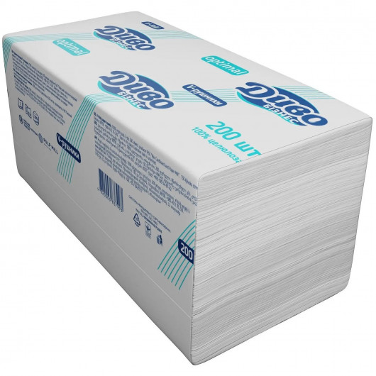 Рушники V (ZZ)-складка з целюлози 2 шари, 200шт. (23*21см.), біл. Диво Бизннес - фото 2