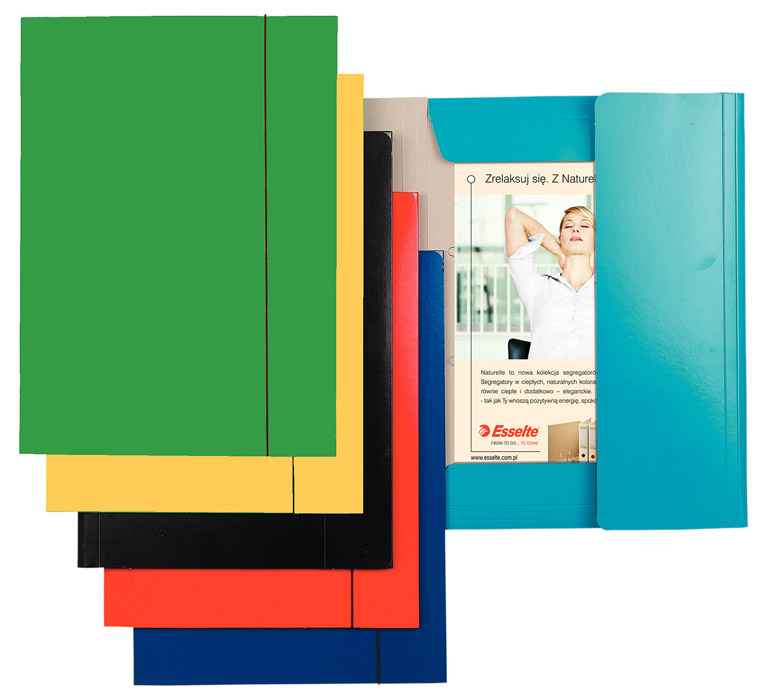 Папка на гумці  А4, картон, зелен. Esselte - фото 3