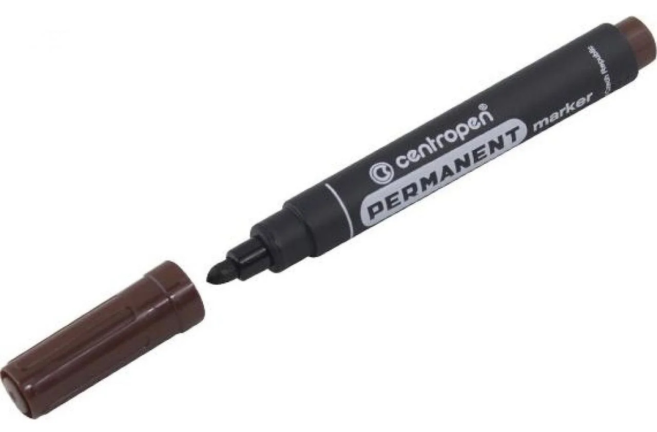 Маркер перманентный круглое острие 2,5мм., 8566, коричн. Centropen - фото 4