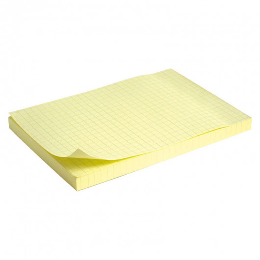 Блок паперу з клейким шаром 100*10мм.*100л.,  жовтий в клітинку Axent Delta - фото 2