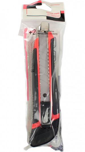 Нож канцелярский большой 18мм., метал. направляющая, прорезиненный корпус NORMA - фото 6