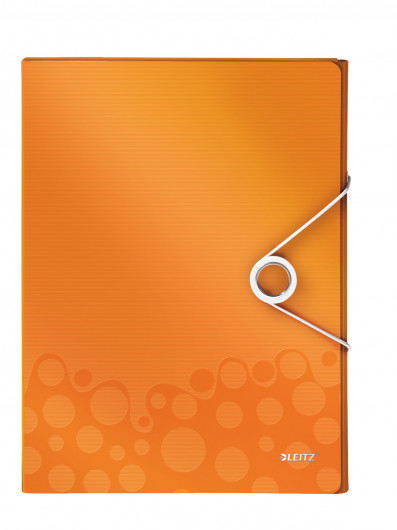 Папка-бокс на гумках Wow А4, 30мм., до 250арк.,пластик, метал. помаранч. LEITZ - фото 4
