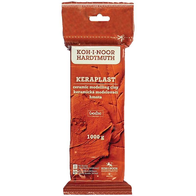 Пластилин скульптурный Keraplast, 1000г., на основе натуральной глины, терракот. Koh-i-noor - фото 2