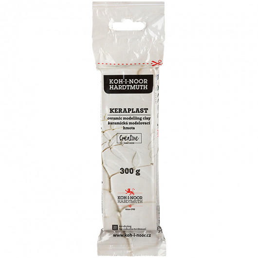 Пластилін скульптурний Keraplast, 300г., на основі натуральної глини, біл. Koh-i-noor - фото 2