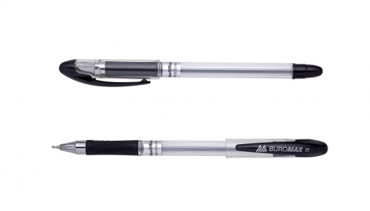 Ручка шариковая MaxOFFICE, 0,7мм., корпус прозрачный, стержень черн. BuroMax - фото 2