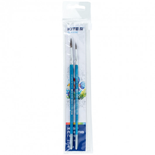 Набір із 2-х пензлів, поні круглі 4, 8, в пеналі, Kite Classic Baseus - фото 3