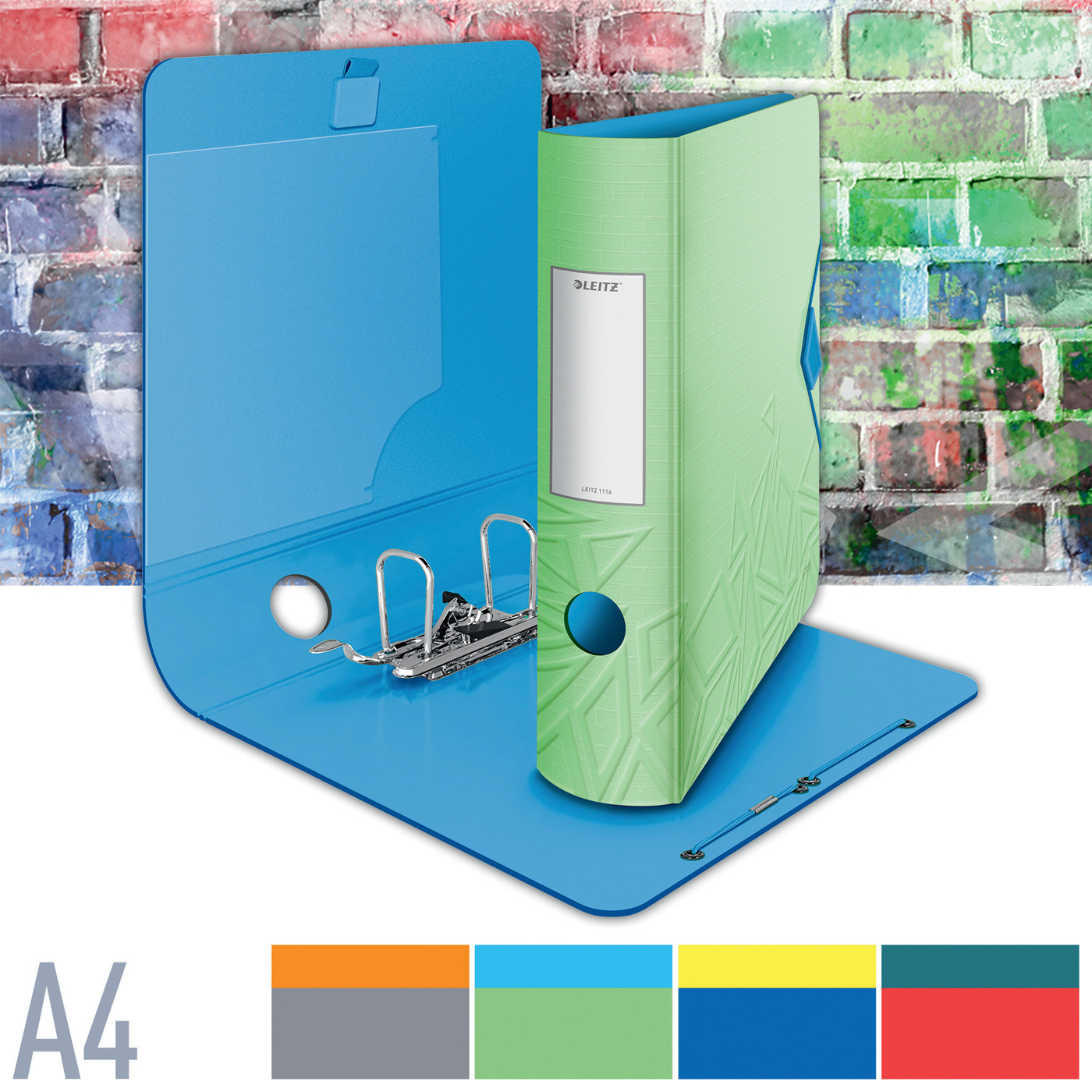 Регистратор 8.2см. А4 (PP) Active Urban Chic 180°, зелен. LEITZ - фото 9