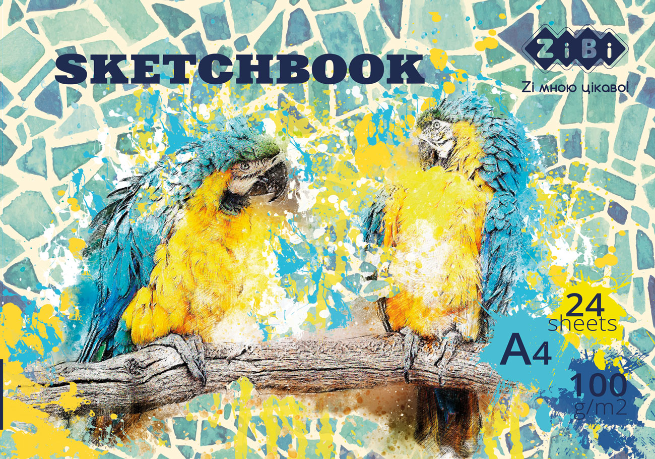 Альбом для малювання (скетчбук) А4, 24л., проклеєний, 100г/м2. ART Line ZiBi - фото 6