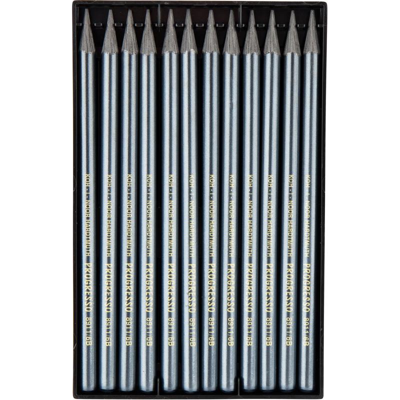 Карандаш без древесины цельнографитный Progresso 8911, твёрдость 6B Koh-i-noor - фото 4