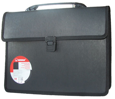 Портфель-картотека на 2 отделения, А4, черн. NORMA - фото 4