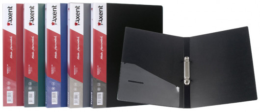 Папка А4, 2 кільця, 25мм., пластик, внутрішня кишеня, зелен. Axent - фото 5